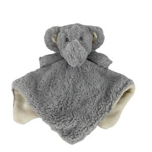 Kellytoy Elephant Lovey 13" Grey Tan Baby Security‎ Blanket Rattle